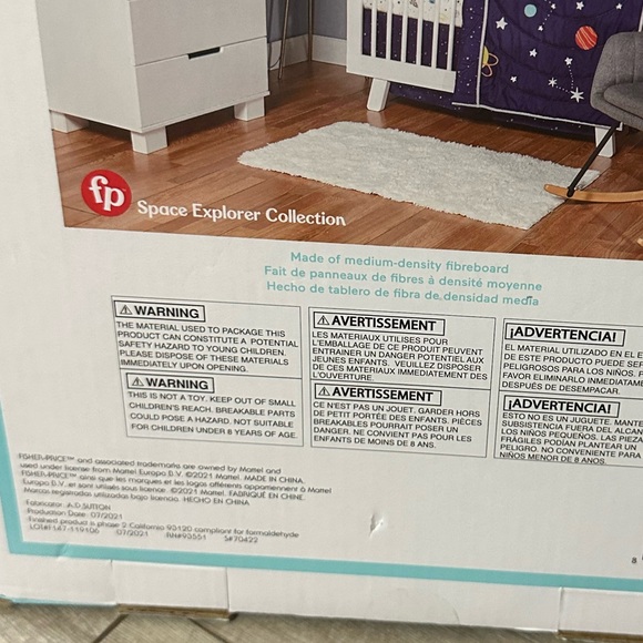 New Fisher-Price Space Explorer Rocket Wall Art Wood Boy’s Room Baby Nursery - Picture 9 of 15